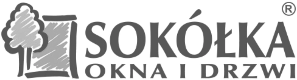 Logo firmy Sokołka Okna i Drzwi przedstawiające stylizowane drzewo i napis